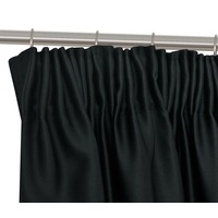 Blackout Pencil Pleat Curtain Room Darkening 213/230cm Drop Black 1Panel