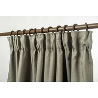 Blockout Pinch Pleat Curtain Drape Linen Curtain 230cm Drop 1Panel Dark Linen