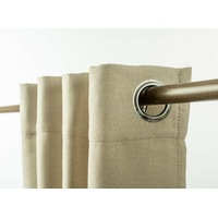 Linen Look Blackout Eyelet Curtain Drape Window Curtain One Panel Light Linen