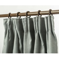 Linen Pinch Pleat Curtain Blockout Curtain Drape 230cm Drop 1Panel Light Grey