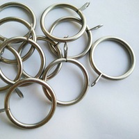 Metal Curtain Rings Silver and Black 10pcs/Bag