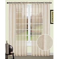 Poly-Linen Tie Top Curtain 100x200cm Linen 1pc
