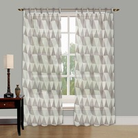 Printed Voile Curtain Tap Top Sheer Panel Two Design 1 Panel /Bag