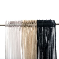 Rod Pocket Linen Curtain one Panel linen drapes Home Decor 200cm/245cm Drops