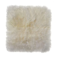 100% Genuine Sheepskin Lambskin Chair Pad Seat Pad Cover 40cm White Long Wool
