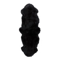 100% Genuine Sheepskin Lambskin Rug Wool Double L Black