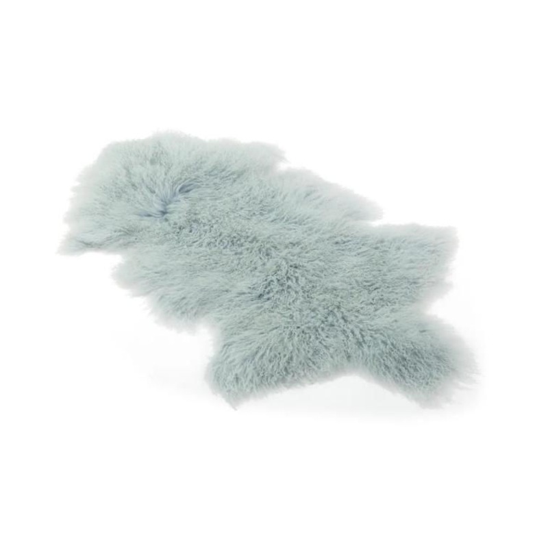 Buy 100 Tibetan Mongolian Lambskin Sheepskin Rug 90cm Light Grey MyDeal