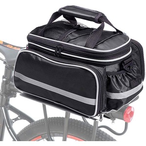 Bike Rear Seat Bag Waterproof Bicycle Rack Trunk Pannier Portable Frame Bag with Raincoat and Lengthened Shoulder Strap