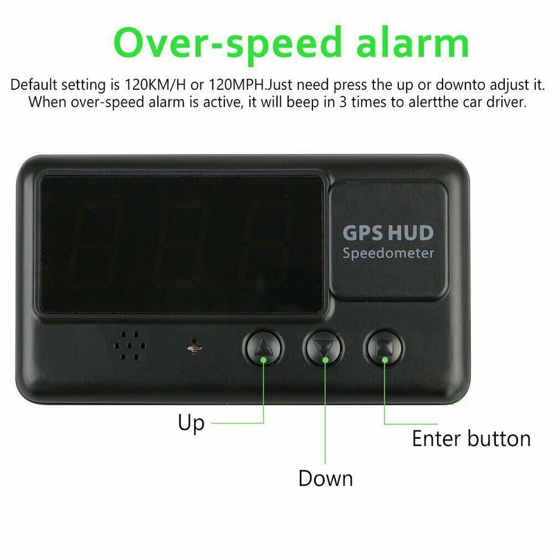 Buy Digital Universal Car HUD Head Up GPS Speedometer Speed Alarm