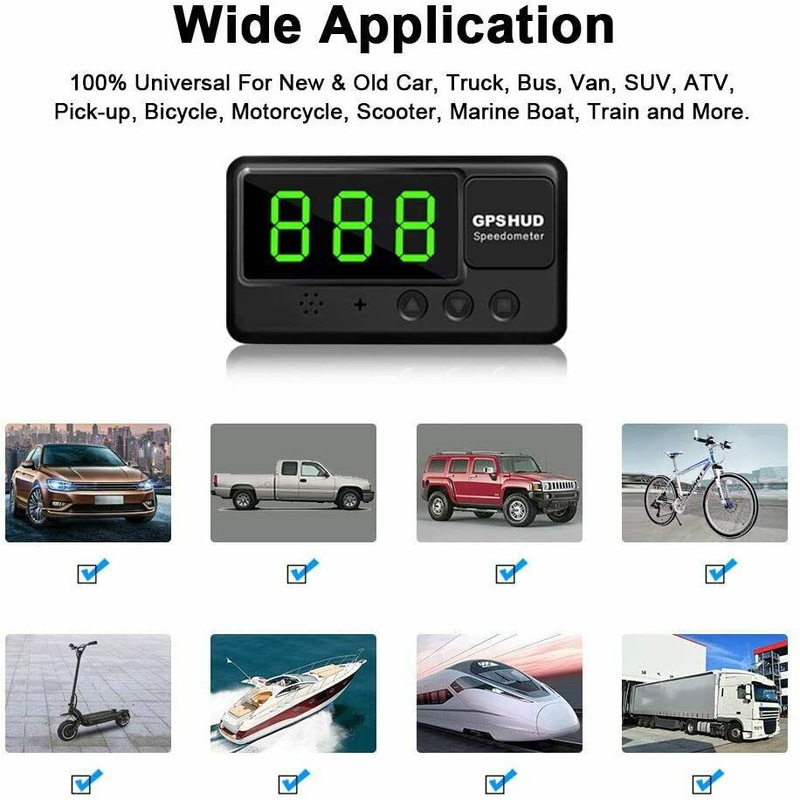 Buy Digital Universal Car HUD Head Up GPS Speedometer Speed Alarm