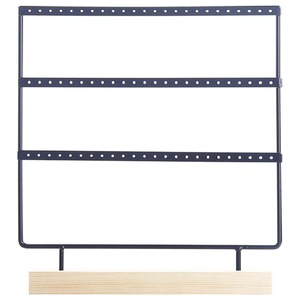Earring Holder for 33 pairs Jewelry Organizer Stand Earring Display Earring Organizer Stand Earring Holder Jewelry Stand Holder with Wooden Tray/Dish for Earrings Display Home Use Black