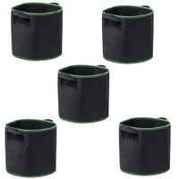 Pack of 5 Plant Grow Bag Fabric Pots 3/5/7/10 Gallon Home Garden Planter Bags Premium Breathable Natural Reinforced Non-Woven Felt Home Idea