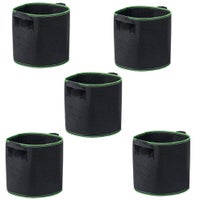 iPower 7 gal. Square Grow Bags Thick Fabric Planting Pots with Handles for Indoor and Outdoor Garden in Black (5-Pack)