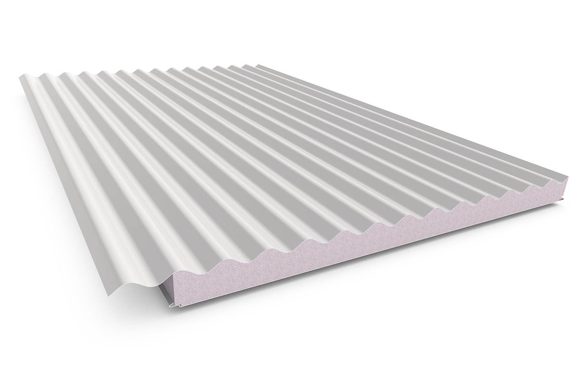 Cooldek Corrugated Right Laying 50mm Thick 65mm Cutback Off White
