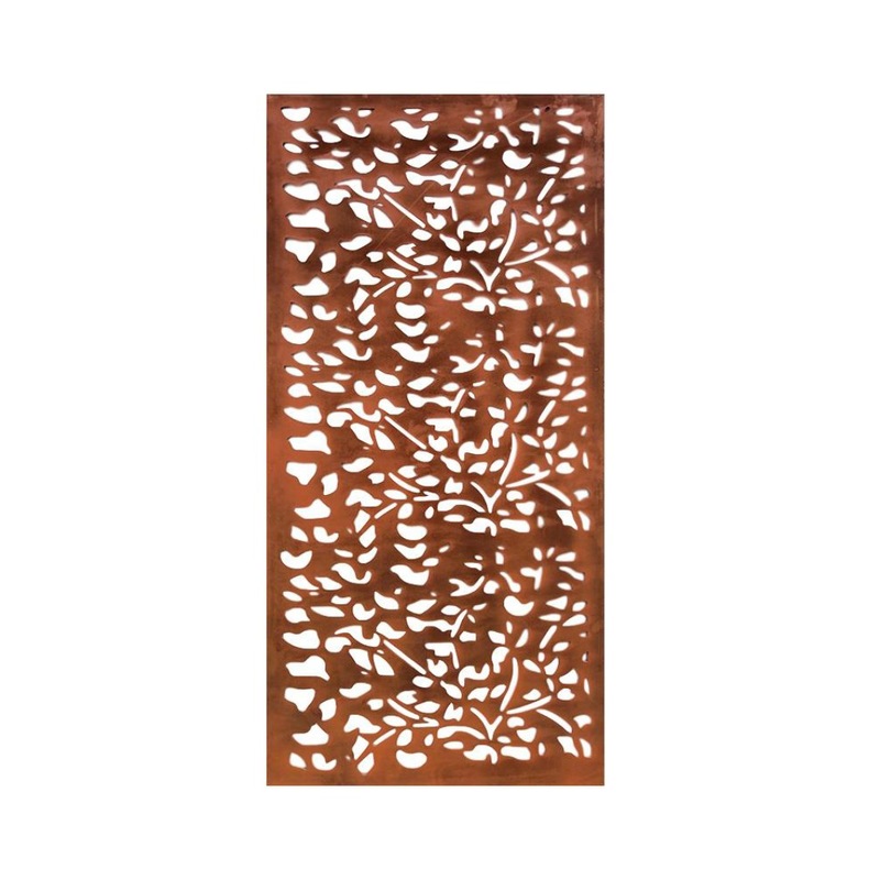 Buy NEW Stratco Real Rust Steel Screen Flora 1800 x 900mm Decorative