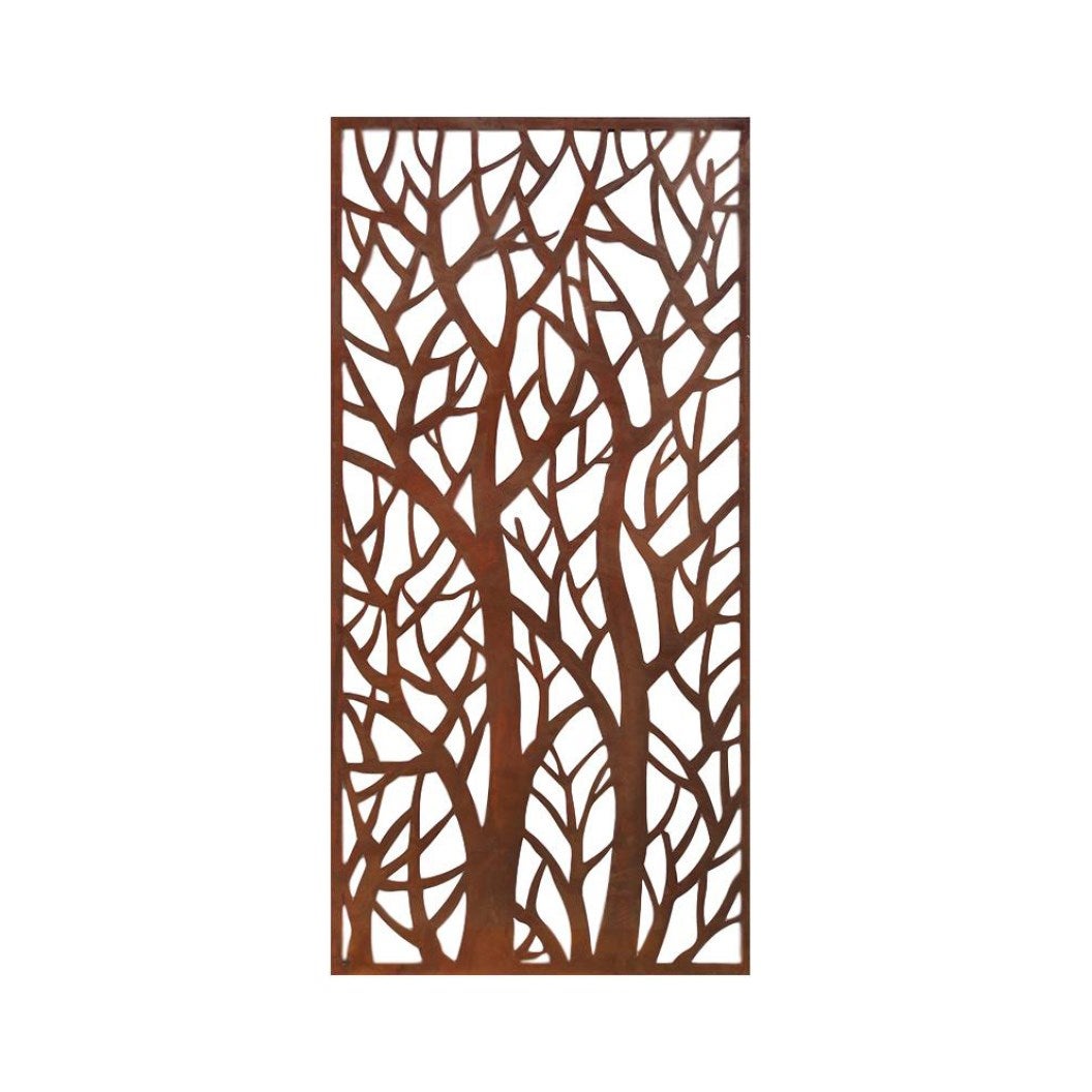 NEW Stratco Real Rust Steel Screen Forest 1800 x 900mm Decorative Outdoor Metal