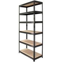 Stratco Black Rivet Lock 6 Shelf Unit 2100 x 900 x 450mm