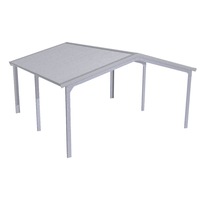 Stratco Domestic Gable Roof Double Car Shed Without Walls 6.00 x 6.15 x 2.4m Zinc/Al