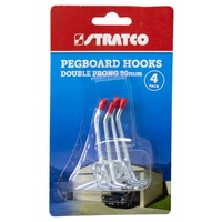 Stratco Pegboard Hooks Double Prong 4 Pieces 50mm