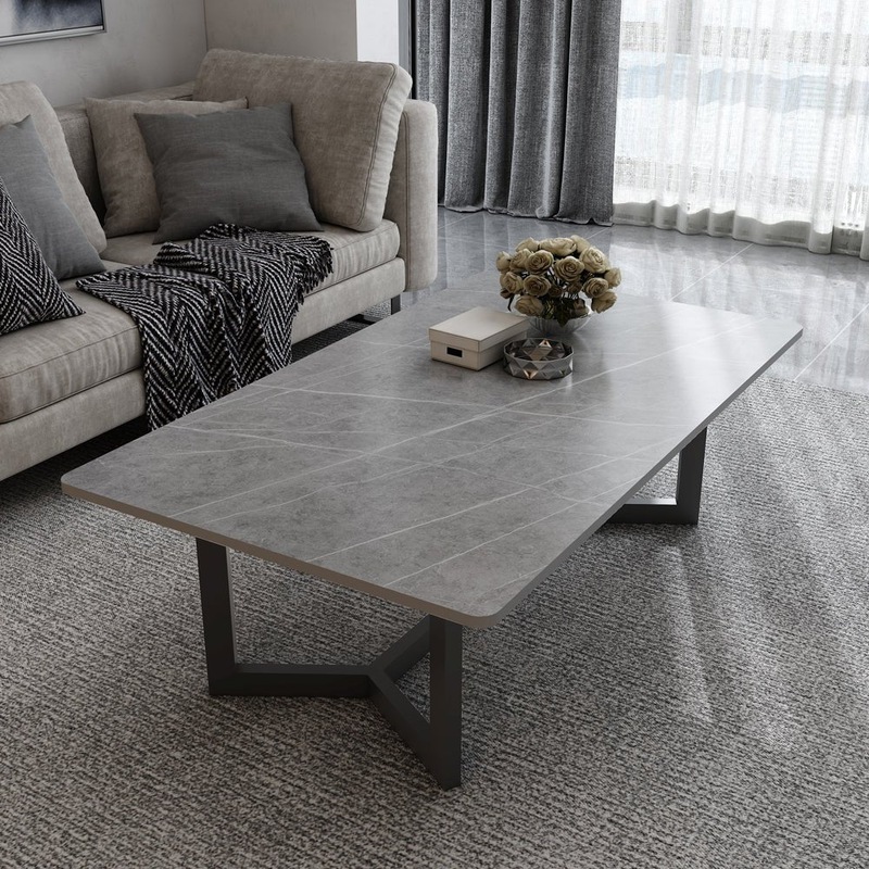 Buy 120x60cm Minimalist Slate Coffee Table Marble Tea Table Living Room ...