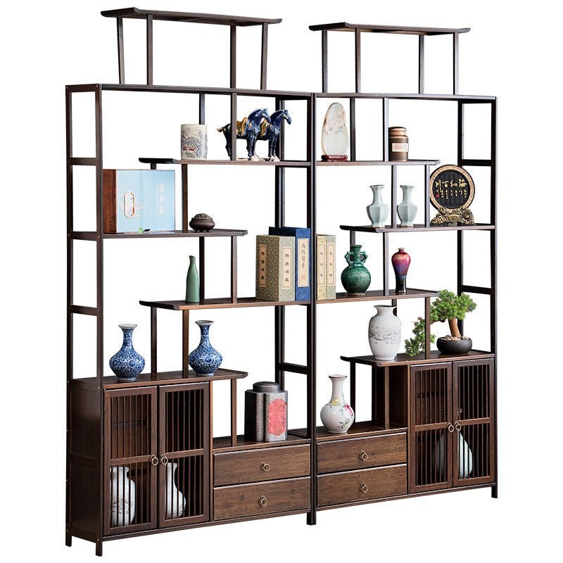 Bamboo Antique Style Cabinet Book Shelf Storage Choice Elegant