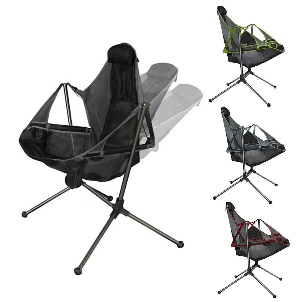 Kids Swing Camping Chair Foldable Luxury Recliner Relaxation Swinging Comfort Lean Back Outdoor