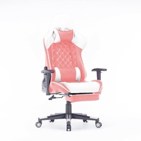 AGX Gaming Chair Ergonomic Racing chair 165° Reclining Gaming Seat 3D Armrest Footrest Pink White