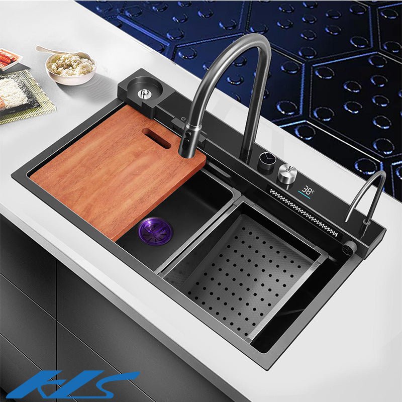 Buy Integrated Waterfall Kitchen Sink Honeycomb Technology Large   Integrated Waterfall Kitchen Sink Honeycomb Technology Large Digitial Display Stainless Ste 10367997 02 