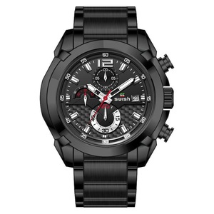 0106 Fashion Men 3Atm Waterproof Luminous Display Stainless Steel Strap Quartz Watch