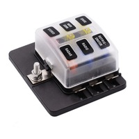 1 In 6 Out Fuse Box Pc Terminal Block Holder Kits With Led Warning Indicator For Auto Car Truck Boat