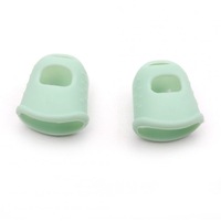 1 Pair Kalimba Guitar Thumb Fingerpicks Protector Silica Gel Finger Cots Fingertip Nail Protection Cover Green