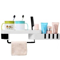 Bathroom Shower Shelf Kitchen Storage Rack Organizer Toothbrush Holder Wall Mounted Type