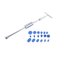 1 Set Auto Repair Body Tool Kit Paintless Dent Repair Hail Removal Silver T Bar Slide Hammer Dent Repair Tool Kit