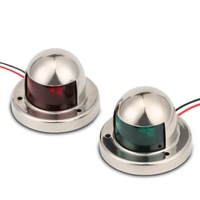 1 Set Stainless Steel LED Navigation Light Red Green Sailing Signal Light for Marine Boat Yacht Warning Light, DC 12V