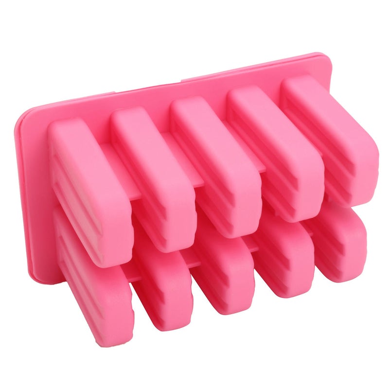 Buy 10-Cavity Frozen Ice Cream Pop Mold Maker Lolly Silicone Mould Tray ...