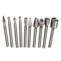 10Pcs 1/8 Inch Shank Milling Rotary File Burrs Bit Set Wood Carving Rasps Grinding Head