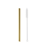 10Pcs Drinking Straw Reusable Metal Sharp Top Bubble Tea Straws 304 Stainless Steel