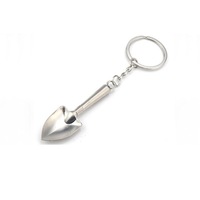 10Pcs Keyring Tools Metal Silver Keychain Work Shovel Mini Tool Shovel Metal Work Tools