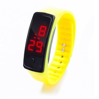 10Pcs Led Digital Display Bracelet Children'S Students Silica Gel Sports Watch Yellow