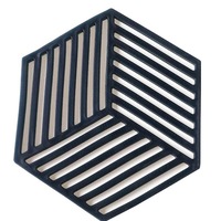 10Pcs Rubber Trivet Mat Heat-Resistant Non-Slip Hollow Diamond Hot Pad Drink Coaster Tableware Placemat For Home Kitchen