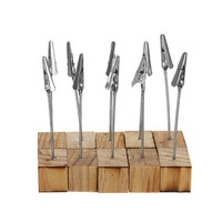10Pcs Wood Stand With Clip Wedding Place Wooden Card Holder Table Number Stand