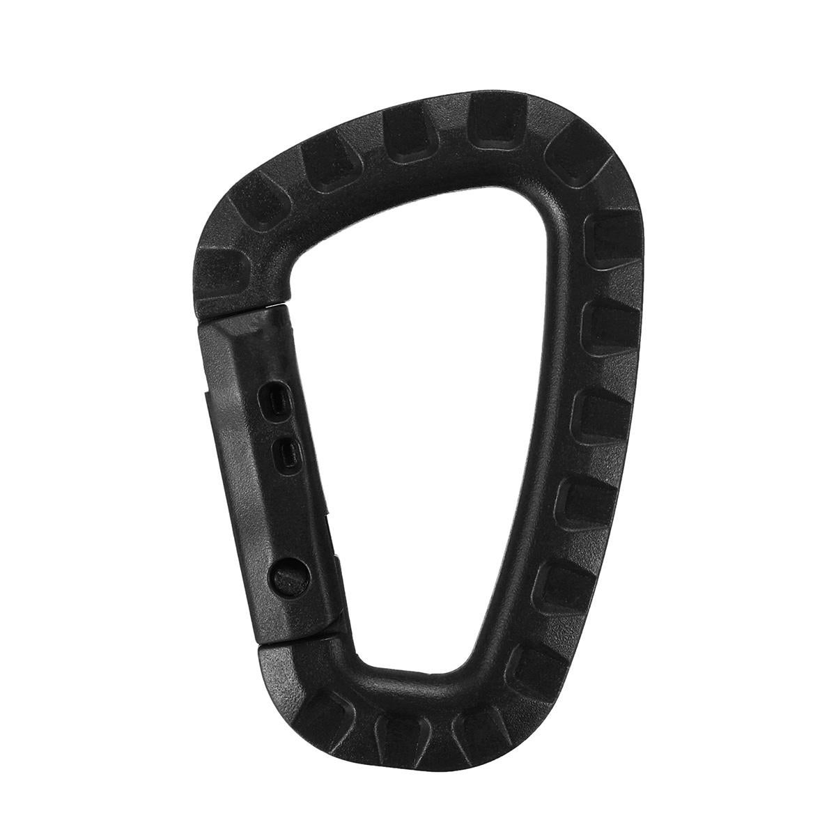 12PcsSmall Caribeaner Keychain Clip Spring Link D Shape Carabiner Fast Hang Buckle Climbing Hook Key Chain Black