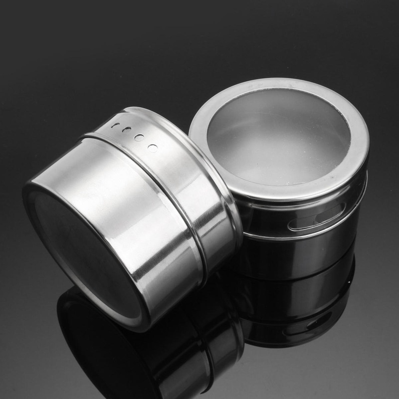 Buy 12Pcs Stainless Steel Spice Organizer Tin Storage Container Jar