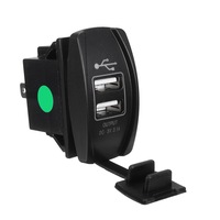 12V~24V Backlit Car Boat Dual Usb Charger 5V 3.1A Output Rocker Switch