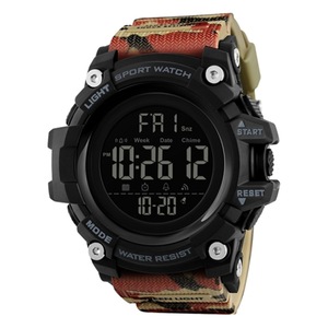 1384 Multifunctional Men Outdoor Fashion Noctilucent Waterproof LED Digital Watch(Camouflage)