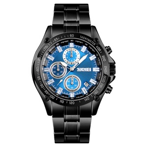 1393 Stainless Steel Business Style Waterproof Date Display Men Wristwatch Quartz Watch