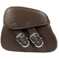 1Pair Brown Motorcycle Pu Leather Saddlebags Swingarm Side Tool Bag