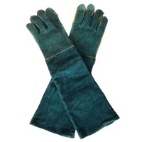 1Pair Cowhide Electric Welding Gloves Leather Gear Mitten Long Heat Protect Warm