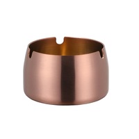 1PC Round Durable Ash Tray Stainless Steel High Temperature Resistant Coverless Ashtrays Tobacco Bowl Desktop Ash Holder