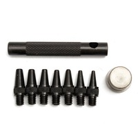 1Set 7Pcs 2-5mm Mini Removable Leather Punch Set Oval Punch Tool Eyelet Hole Interchangeable Craft DIY